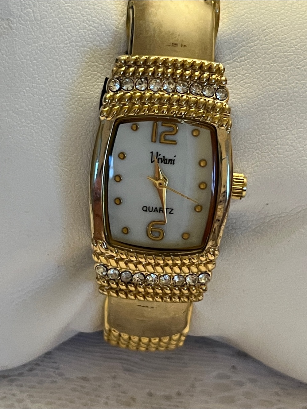 Vivani Gold-Tone Crystal Accent Women's Watch - Gold/White